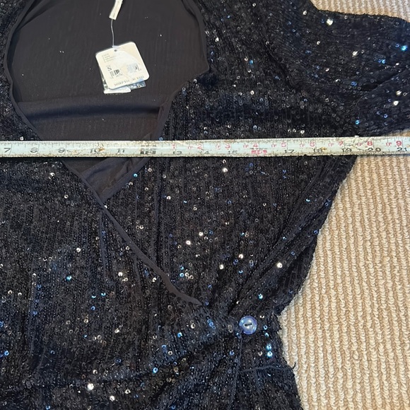 NWT FREE PROPLE christa sequined romper in black size small - Picture 16 of 16